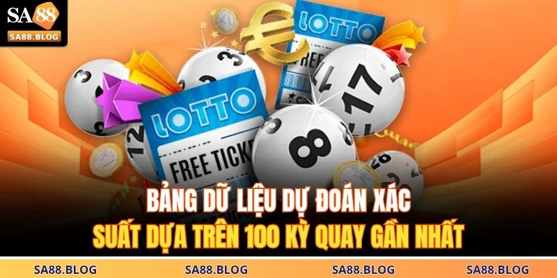 Bảng dữ liệu dự đoán xác suất dựa trên 100 kỳ quay gần nhất