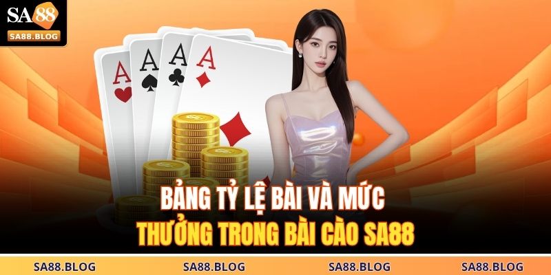 Bảng tỷ lệ bài và mức thưởng trong bài cào SA88